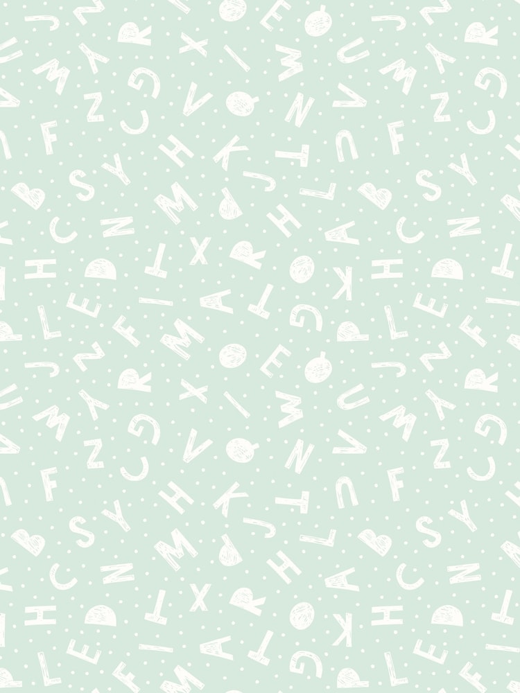 Hoopla Walls Blue Alphabet Jumble 10m Wallpaper - Image 2 of 2