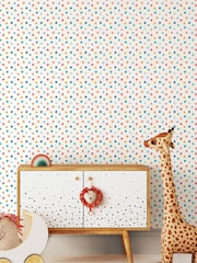 Hoopla Walls Blue Dotty 10m Wallpaper - Image 1 of 2