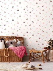Hoopla Walls Black Cheery Cherries 10m Wallpaper - Image 1 of 2
