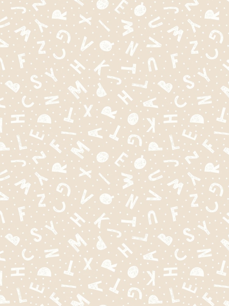 Hoopla Walls Natural Alphabet Jumble 10m Wallpaper - Image 2 of 2