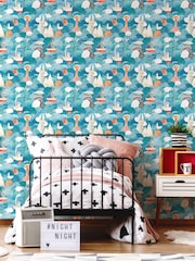 Hoopla Walls Blue Ships Ahoy! 10m Wallpaper - Image 1 of 2