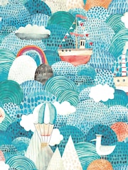 Hoopla Walls Blue Ships Ahoy! 10m Wallpaper - Image 2 of 2