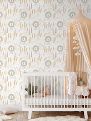 Hoopla Walls Natural Happy Lion 10m Wallpaper - Image 1 of 2