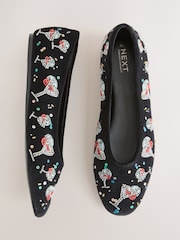 Svart - Forever Comfort® Utsmykkede Ballerina med Rund Tå - Bilde 1 av 6