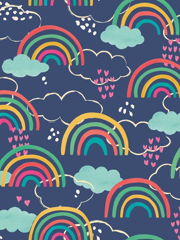 Hoopla Walls Blue Rainbow Love 10m Wallpaper - Image 2 of 2