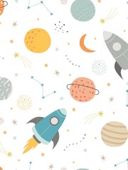 Hoopla Walls Orange Lift Off! 10m Wallpaper - Image 2 of 2