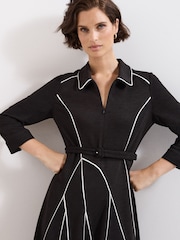Phase Eight Black Tilly Piped Dress - Image 4 of 7