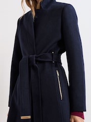 Phase Eight Blue Charlotte Wool Coat - Image 4 of 7