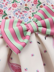 Cath Kidston Pink/Cream Stripe Scuba Bow Dress (3mths-7yrs) - Image 4 of 5