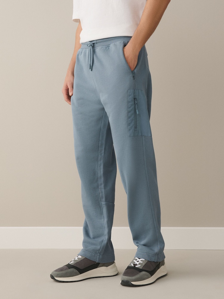 Blue Straight Fit Utility Loopback Slim Joggers - Image 1 of 9