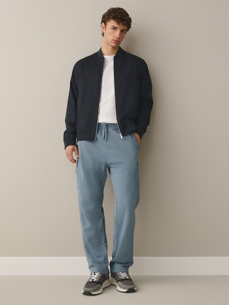 Blue Straight Fit Utility Loopback Slim Joggers - Image 2 of 9