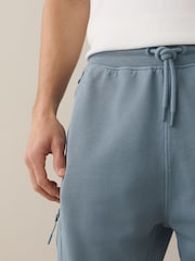 Blue Straight Fit Utility Loopback Slim Joggers - Image 4 of 9