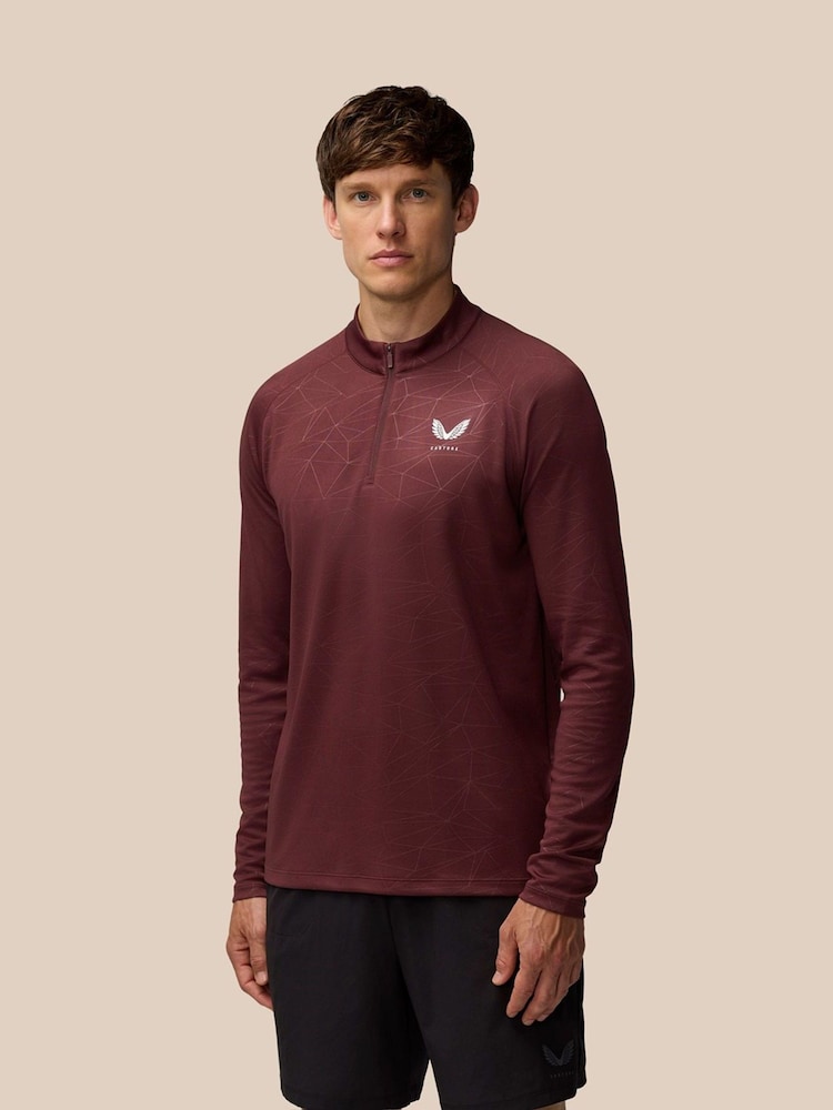 Castore Plum Purple Adapt Training 1/4 Zip Top - Image 1 of 3
