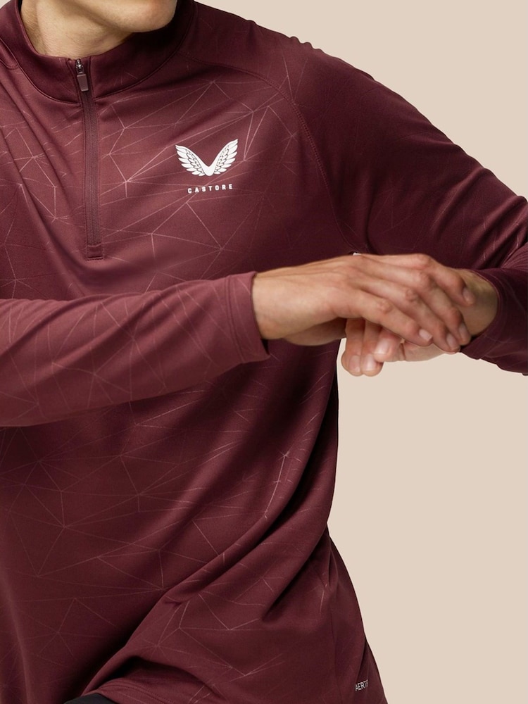 Castore Plum Purple Adapt Training 1/4 Zip Top - Image 3 of 3 Castore Plum Purple Adapt Training 1/4 Zip Top - Image 3 of 3