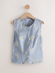 . Blau: Oberstoff - Bluse mit Lochstickerei und Knopfleiste - Bild 5 von 7