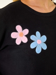 Roman Black Floral Embroidery Knit Jumper - Image 5 of 5
