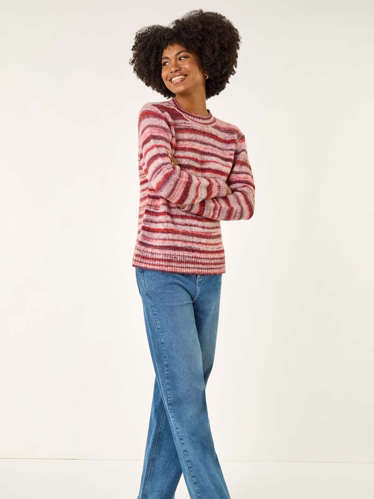 Roman Red Space Dye Stripe Knit Jumper - Image 1 of 5