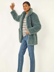 Roman Grey Curly Soft Borg Coat - Image 6 of 6