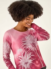 Roman Pink Floral Print Knit Jumper - Image 1 of 5