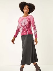 Roman Pink Floral Print Knit Jumper - Image 2 of 5