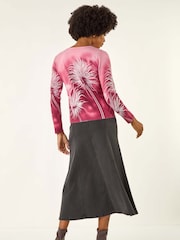 Roman Pink Floral Print Knit Jumper - Image 3 of 5
