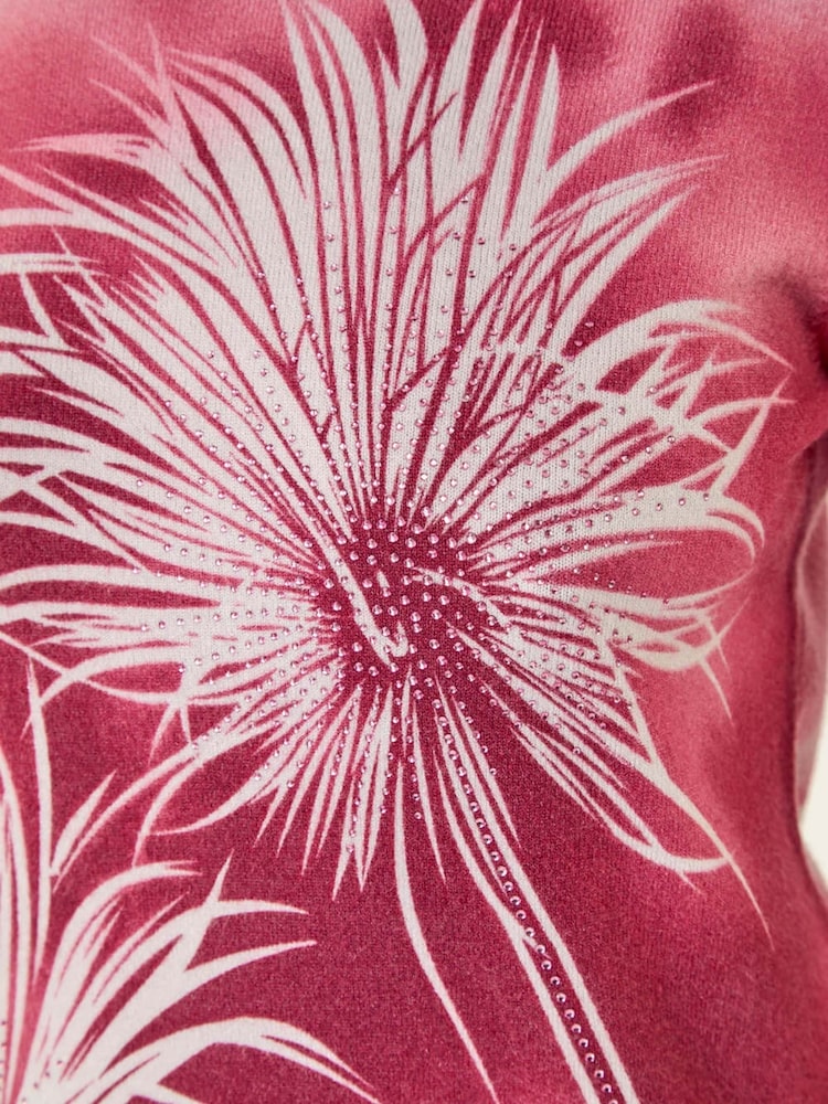 Roman Pink Floral Print Knit Jumper - Image 5 of 5
