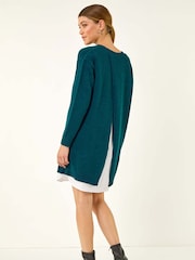 Roman Blue Mock Shirt Knitted Dress - Image 2 of 6