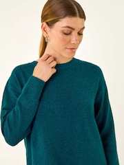 Roman Blue Mock Shirt Knitted Dress - Image 3 of 6