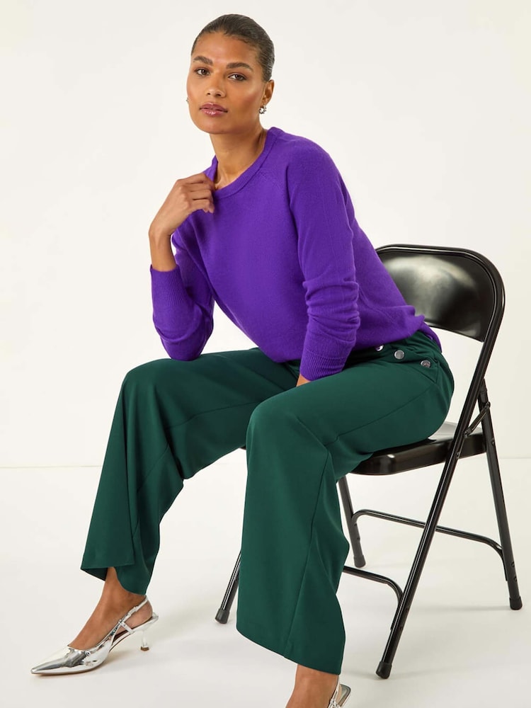 Roman Green Button Pocket Full Length Trousers - Image 2 of 5