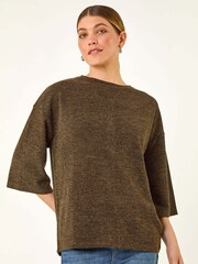 Roman Green Button Back Stretch T-Shirt - Image 1 of 5