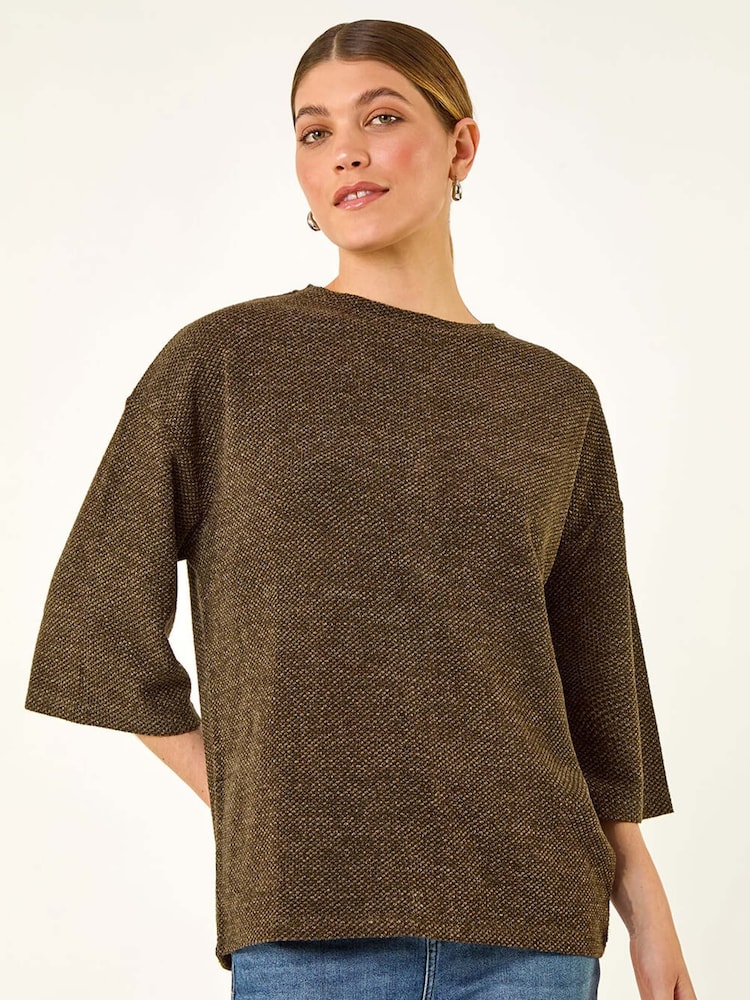 Roman Green Button Back Stretch T-Shirt - Image 1 of 5 Roman Green Button Back Stretch T-Shirt - Image 1 of 5