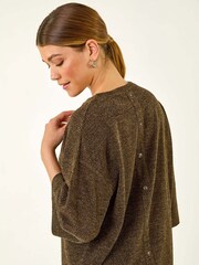 Roman Green Button Back Stretch T-Shirt - Image 2 of 5