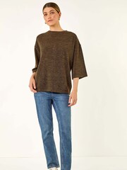 Roman Green Button Back Stretch T-Shirt - Image 3 of 5