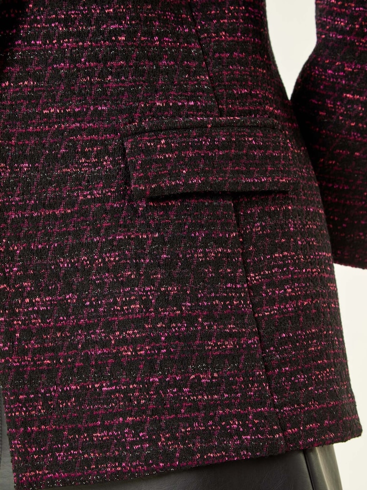 Roman Pink Boucle Jersey Blazer - Image 5 of 5 Roman Pink Boucle Jersey Blazer - Image 5 of 5