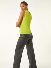 Roman Green Embellished Neck Knit Vest - Image 3 of 5