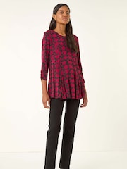 Roman Red Printed Tunic Top - Image 1 of 5