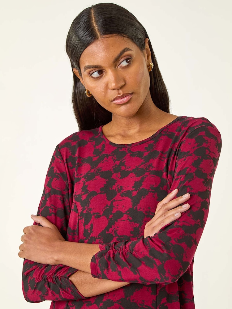 Roman Red Printed Tunic Top - Image 2 of 5