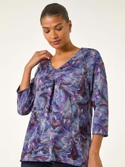 Roman Purple Printed Jersey Snit T-Shirt - Image 1 of 5