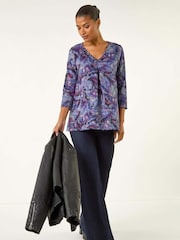 Roman Purple Printed Jersey Snit T-Shirt - Image 2 of 5