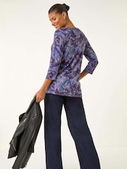 Roman Purple Printed Jersey Snit T-Shirt - Image 3 of 5