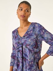 Roman Purple Printed Jersey Snit T-Shirt - Image 4 of 5