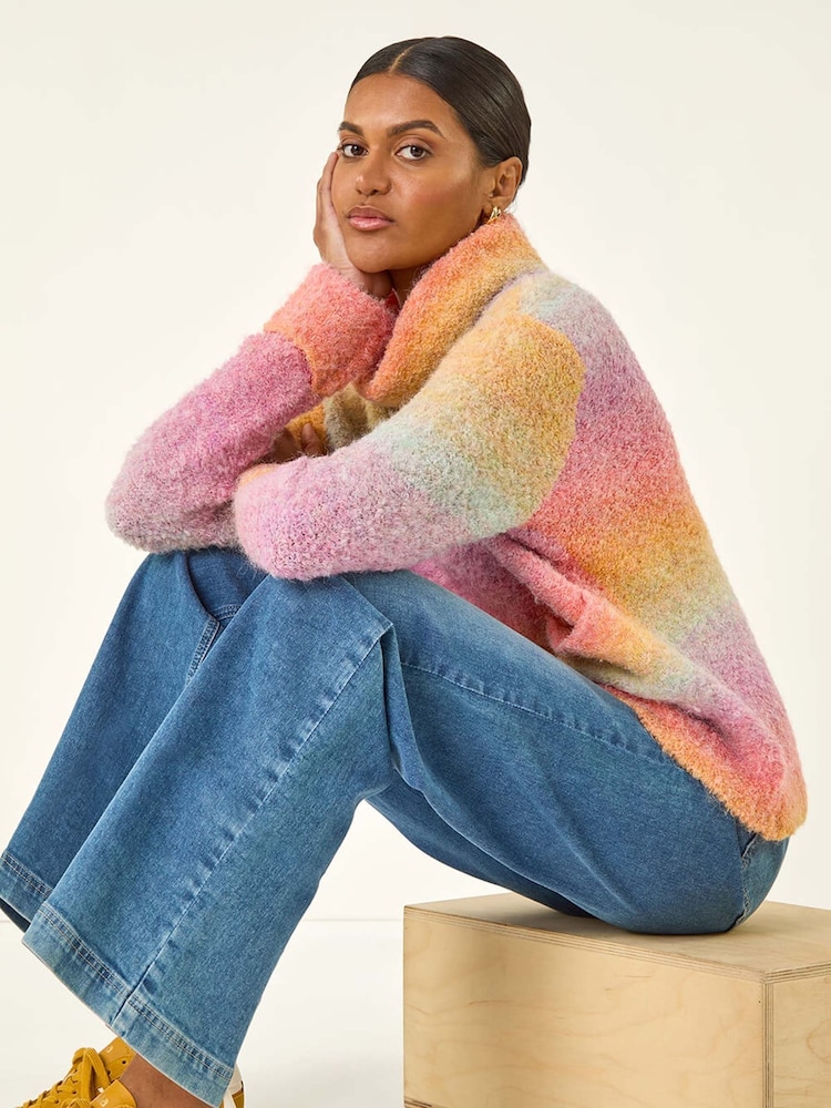 Roman Orange Ombre Stripe Knit Jumper - Image 2 of 5 Roman Orange Ombre Stripe Knit Jumper - Image 2 of 5