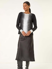 Roman Black Foil Print Crew Neck Knit Jumper - Image 2 of 5