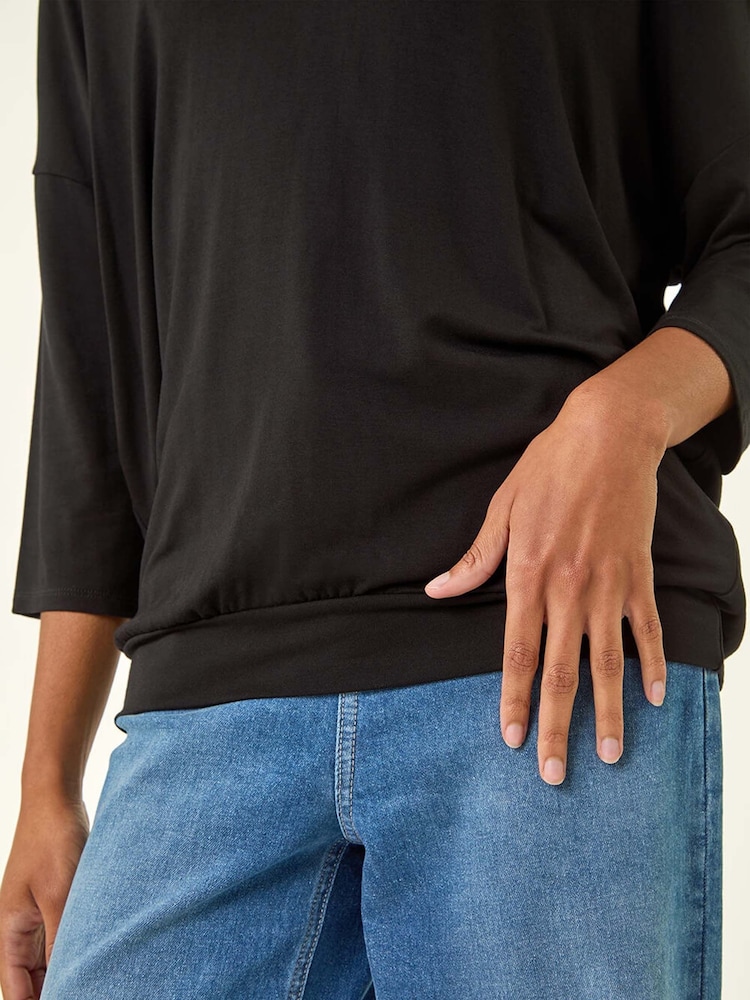 Roman Black V-Neck Jersey Stretch T-Shirt - Image 5 of 5