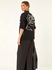 Roman Black Rose Motif High Neck Knit Jumper - Image 4 of 5