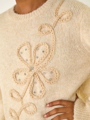 Roman White Cornelli Floral Knit Jumper - Image 5 of 5