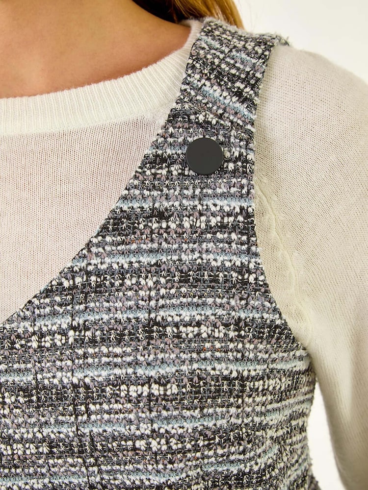 Roman Grey Textured A-Line Pocket Dress - Image 5 of 5 Roman Grey Textured A-Line Pocket Dress - Image 5 of 5