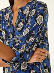 Azul - Blouse Roman Floral Print Stretch bufante - Imagem 2 de 10