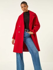 Roman Red Quilted Premium Buttoned Coat - Image 1 of 5