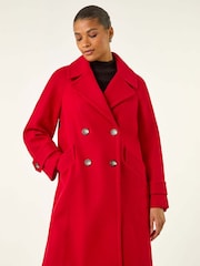 Roman Red Quilted Premium Buttoned Coat - Image 3 of 5